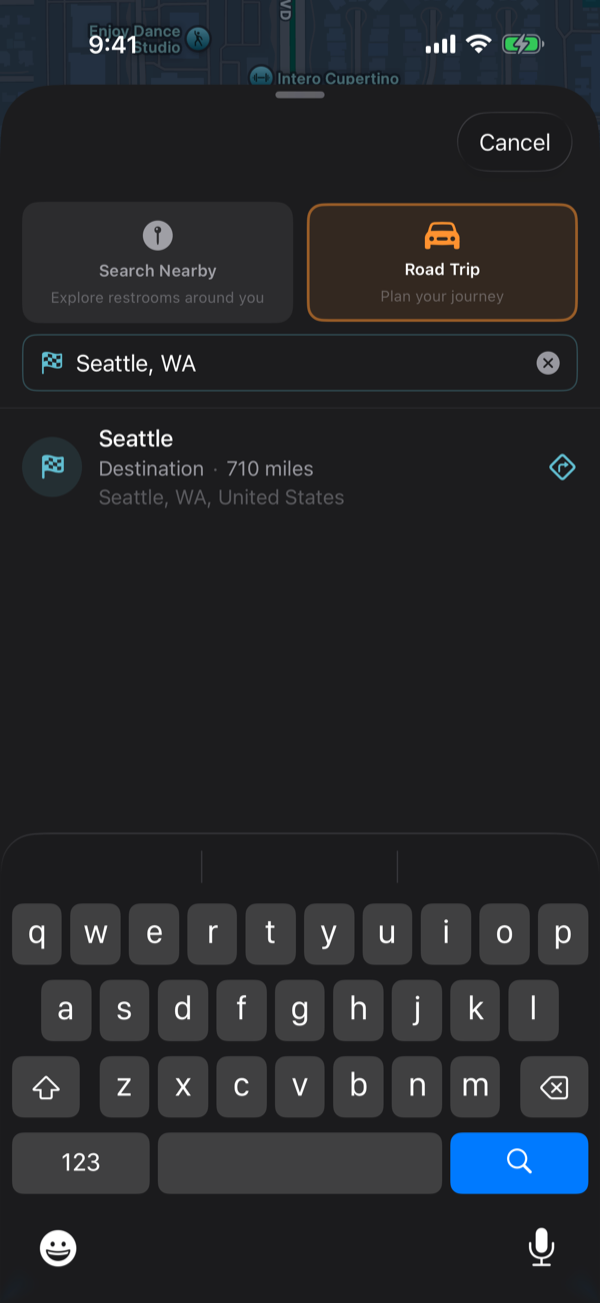 RestMap road trip planning with stops along your route